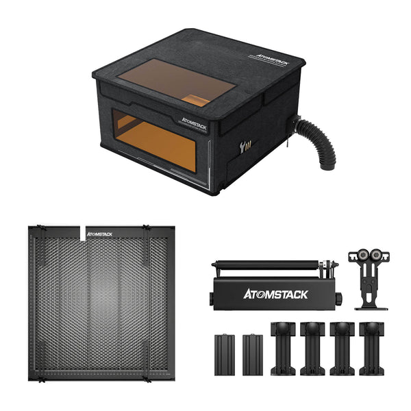 Atomstack FB2 Enclosure Foldable + F2 Honeycomb Working Panel + R3 Pro Rotary Roller - Atomstack EU