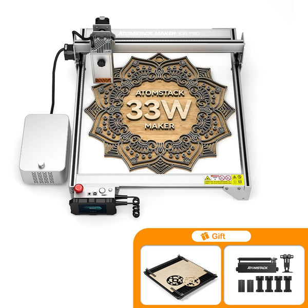 Atomstack X30 Pro 160W Laser Engraver +F3 Matrix Detachable Working Panel ( 460*425 MM ) + R3 PRO Rotary Roller