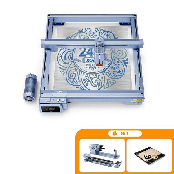 iKier K1 Pro 24W Laser Engraver + R1 PRO Multi-function Chuck Rotary + H1 Matrix Detachable Working Panel ( 460*425 MM )