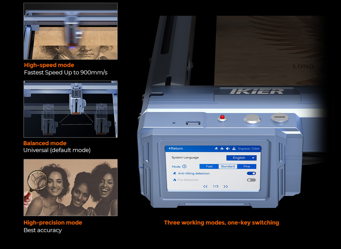 iKier K1 Pro Max: 48W/24W Power Switching Laser Engraving And Cutting Machine - Atomstack EU