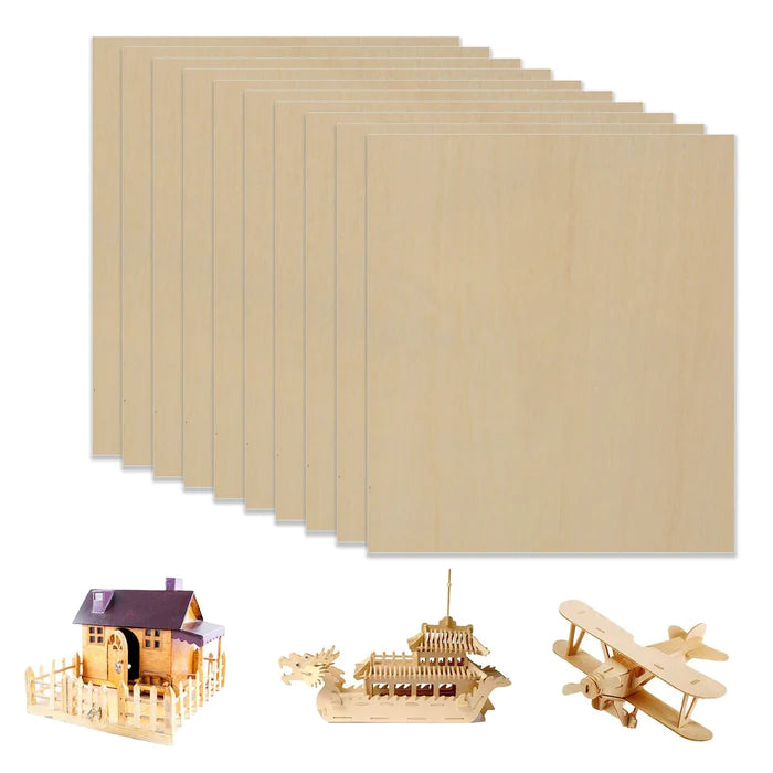 15 Piece 3Mm Basswood Sheet Plywood 1/8”X15.7”X15.7” Plywood for Laser  Cutting