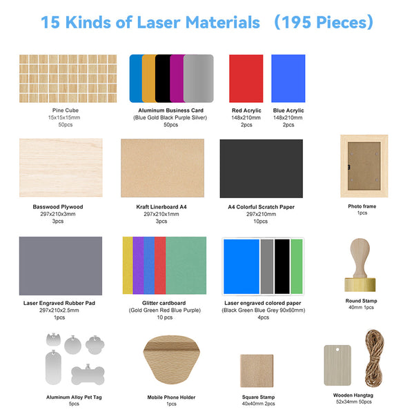 Atomstack Laser Material Packet (195 PCS)