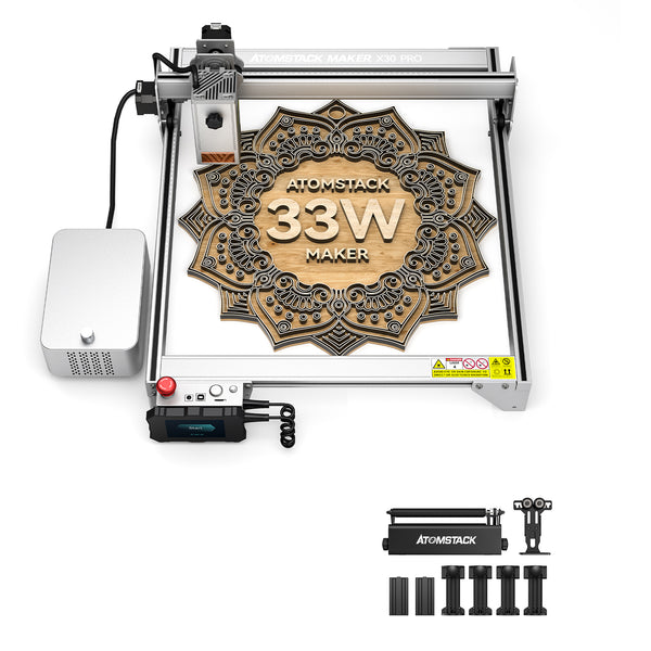 Atomstack X30 Pro 160W Laser Engraver + R3 PRO Rotary Roller
