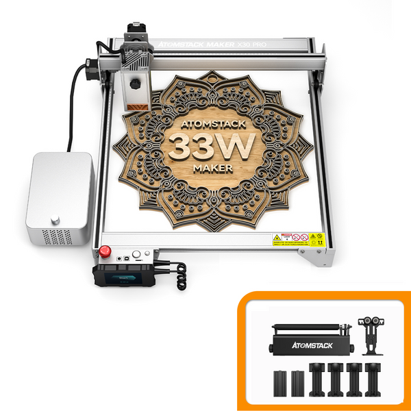 Atomstack X30 Pro 160W Laser Engraver + R3 PRO Rotary Roller