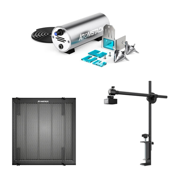 Atomstack F30 Air Assist + F2 Honeycomb Panel + Atomstack AC1 Lightburn Camera
