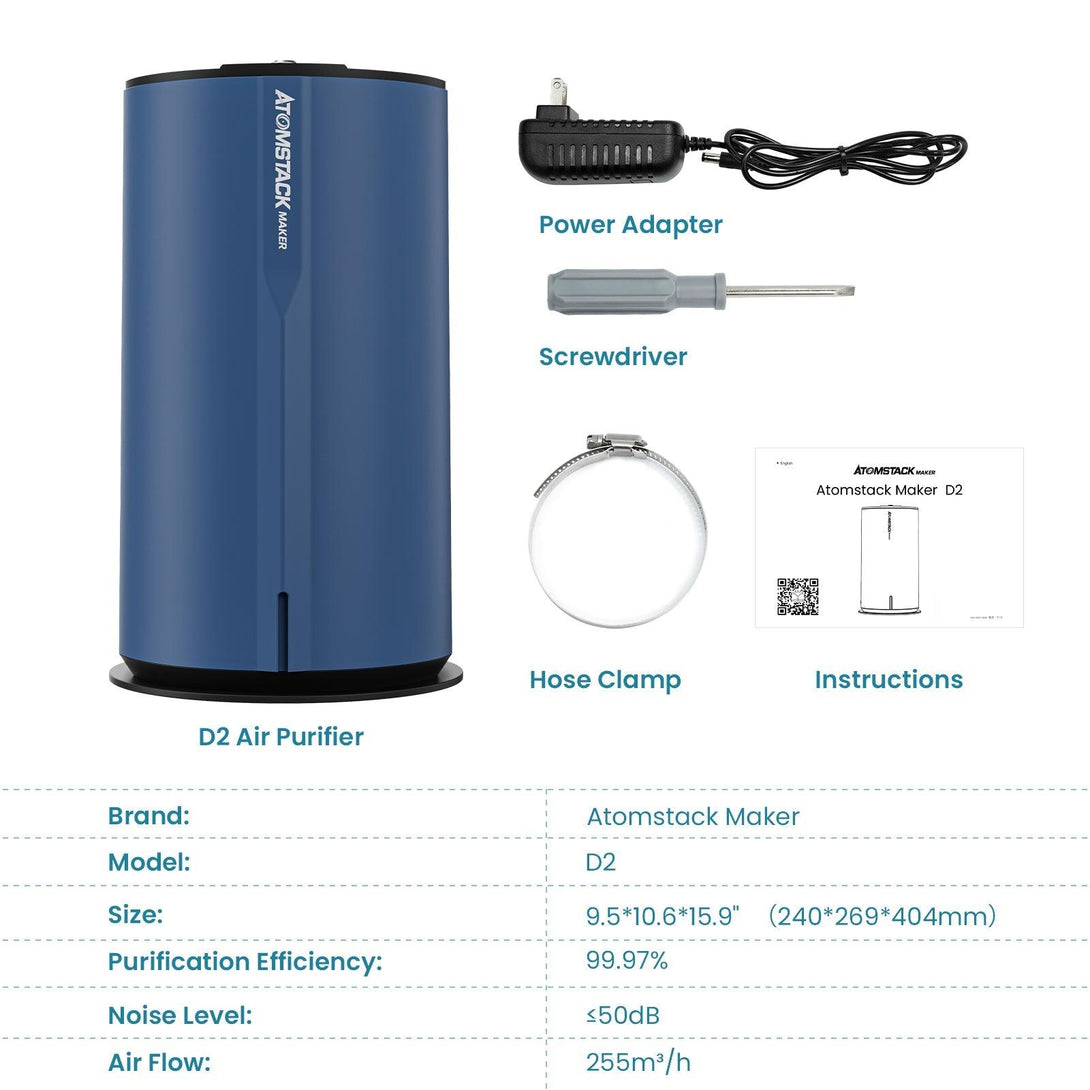 Atomstack D2 Air Purifier for Laser Engraver Smoke Filter - Atomstack EU